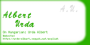 albert urda business card